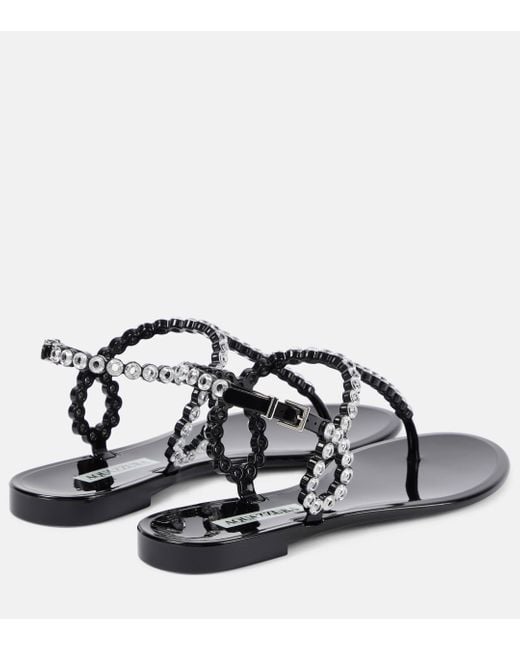 Aquazzura Metallic Almost Bare Embellished Pvc Sandals