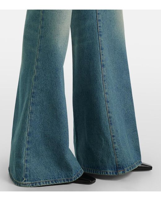 Victoria Beckham Blue High-Rise Flared Jeans