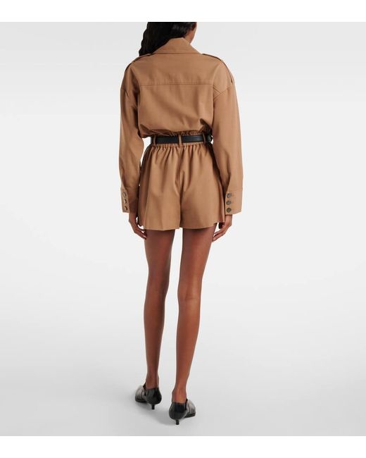 Self-Portrait Brown Twill Romper