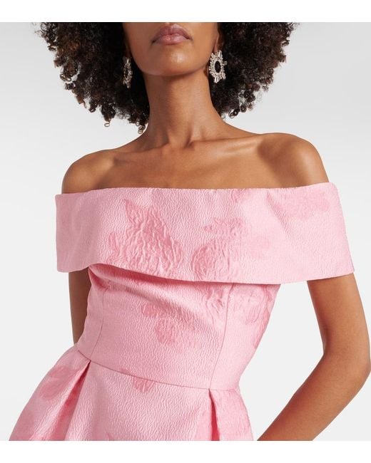 Rebecca Vallance Off-Shoulder Gown in Pink | Lyst