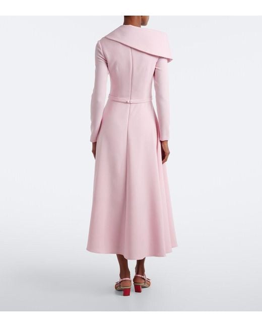 Safiyaa Pink Odelle Asymmetric Crepe Midi Dress