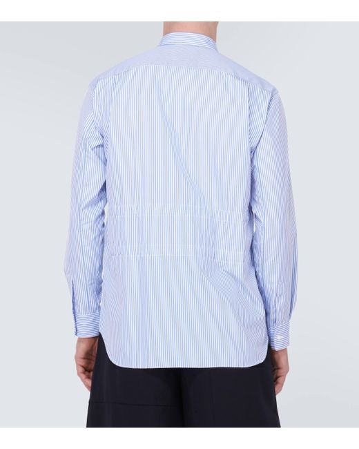 Comme des Garçons Blue Striped Cotton Poplin Shirt for men