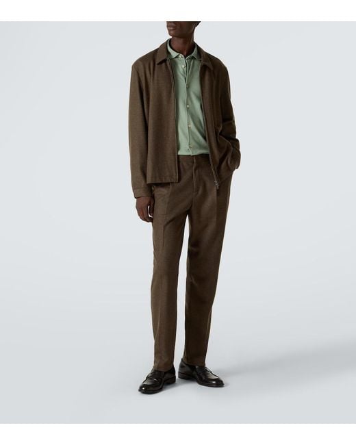 Fedeli Green Cotton Shirt for men