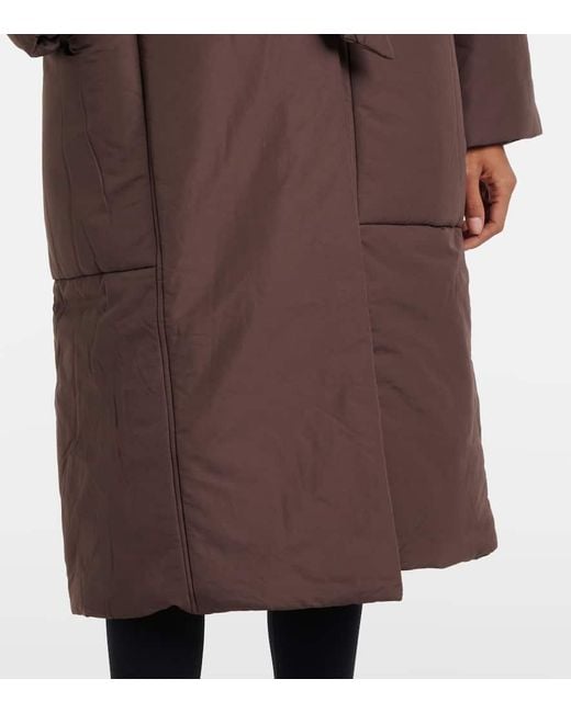 Varley Brown Wattierter Mantel Ana Aus Einem Baumwollgemisch