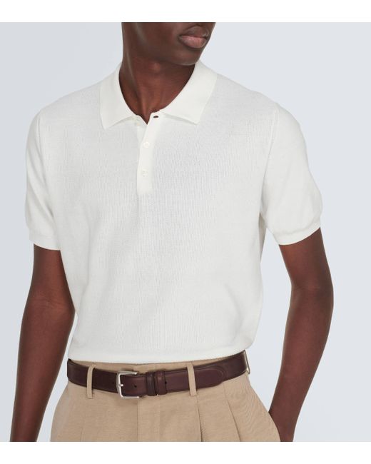 Polo en coton Canali pour homme en coloris White