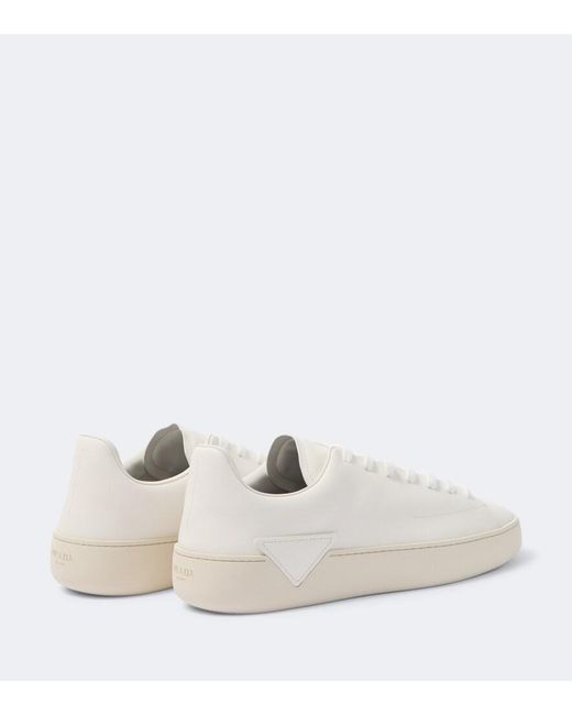 Prada White Court Leather Sneakers for men