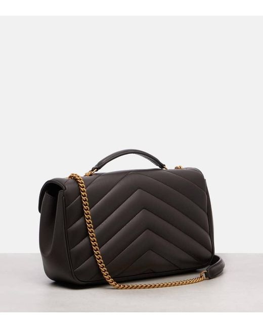 Saint Laurent Black Lou Lou Medium Leather Shoulder Bag