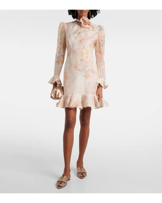 Zimmermann Pink Tux Glitter Leather Mules