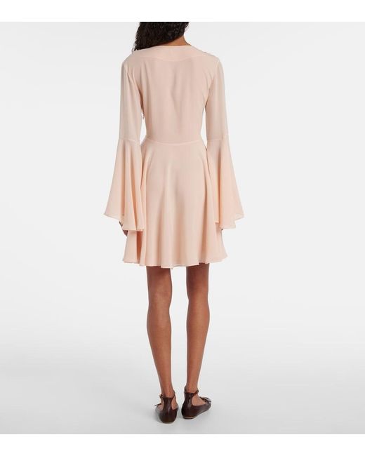 Chloé Pink Silk Georgette Minidress