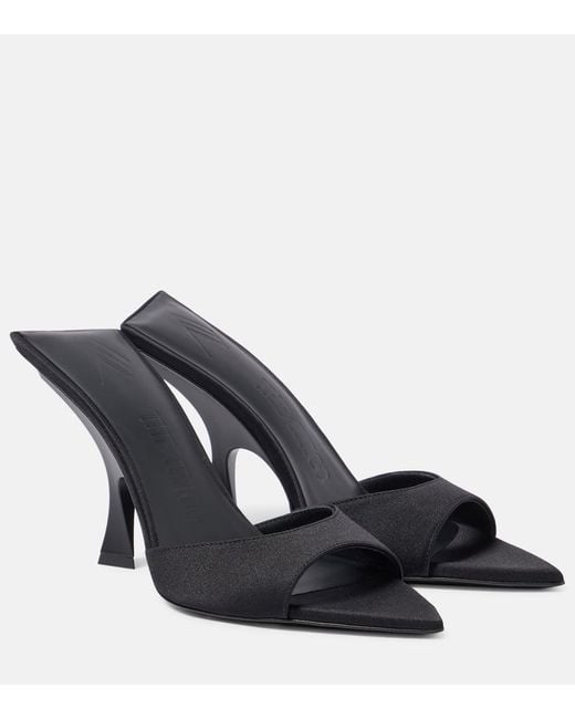 The Attico Black Ester 95 Satin Mules