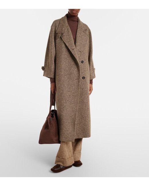 Brunello Cucinelli Brown Cashmere And Silk-Blend Turtleneck Sweater