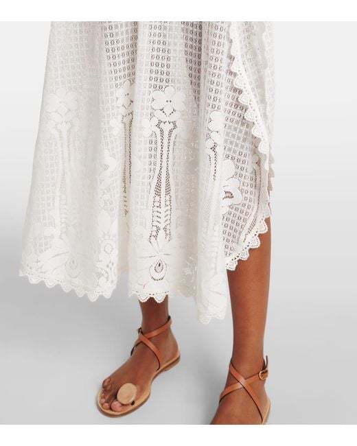 Melissa Odabash White Kaftan Josephine Aus Einem Baumwollgemisch