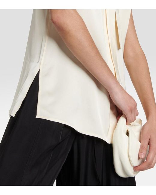Jil Sander Natural Satin Sleeveless Blouse