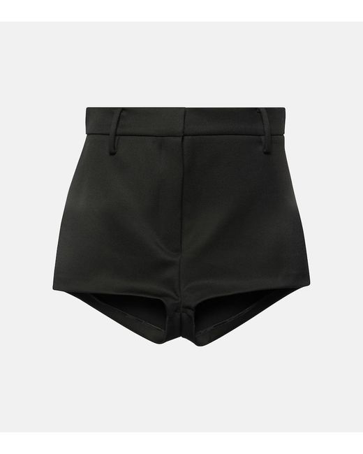 Shorts de lana de tiro alto Magda Butrym de color Black