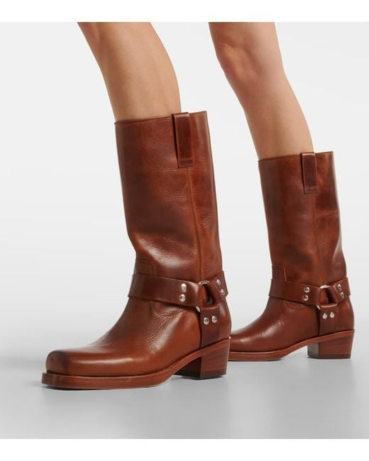 Paris Texas Brown Bikerstiefel Roxy 45 Aus Leder