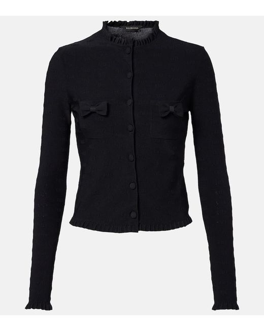 Balenciaga Blue Ruffled Cardigan