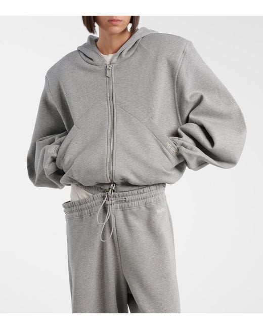 The Attico Gray Cotton Jersey Hoodie