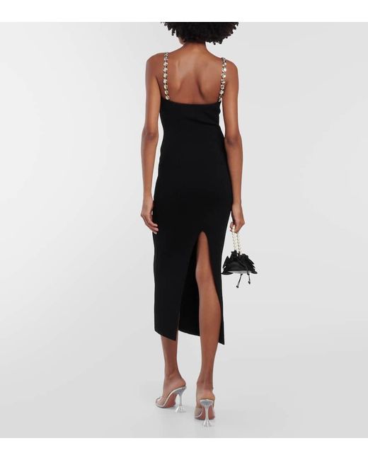 Vestido Midi Globe Chain Wave Acanalado Galvan de color Black