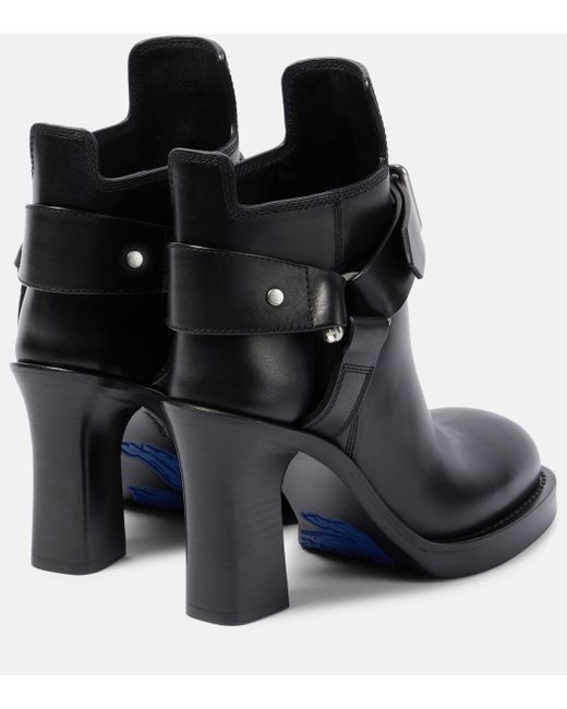 Burberry Black Stirrup Leather Ankle Boots