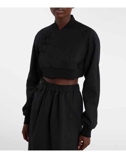 Noir Kei Ninomiya Black Cropped Wool Top