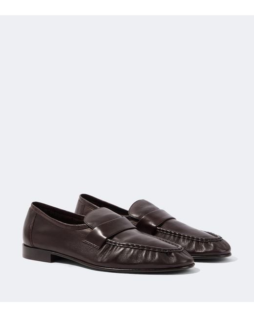 The Row Brown Soft Leather Loafers for men