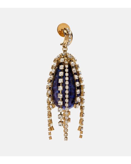 Chloé Metallic Crystal-Embellished Drop Earrings
