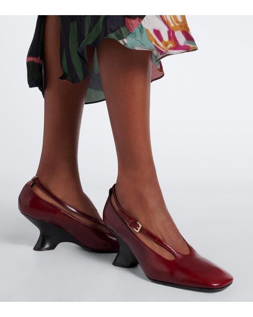 Dries Van Noten Red Leather Pumps