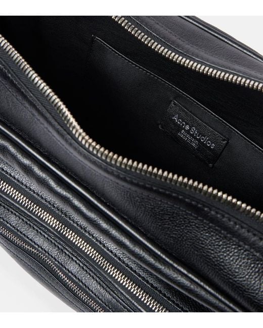 Acne Black Schultertasche Camero Large Aus Leder
