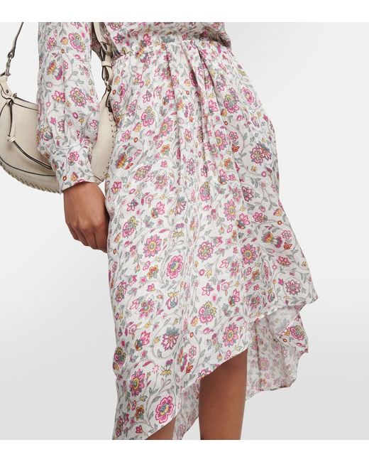 Isabel Marant Natural Lokeya Floral Midi Dress