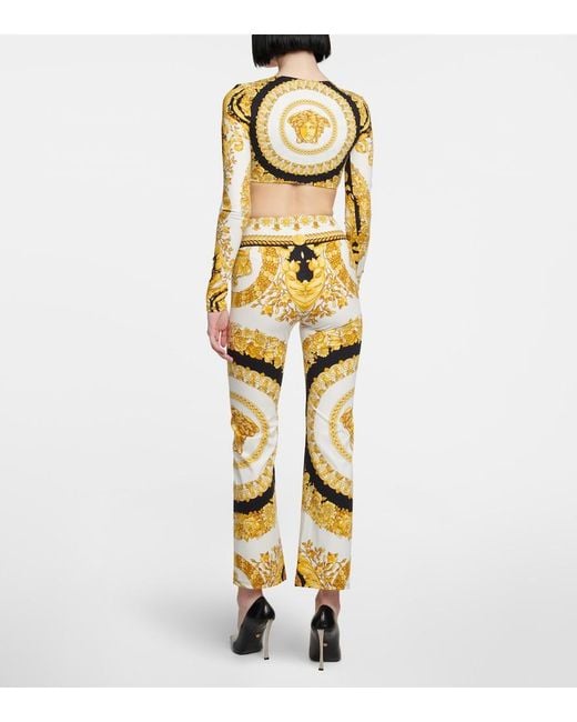 Versace Yellow Barocco Crop Top