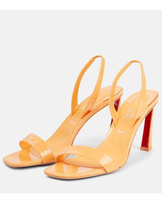 Christian Louboutin Orange O Condora 85 Patent Leather Sandals