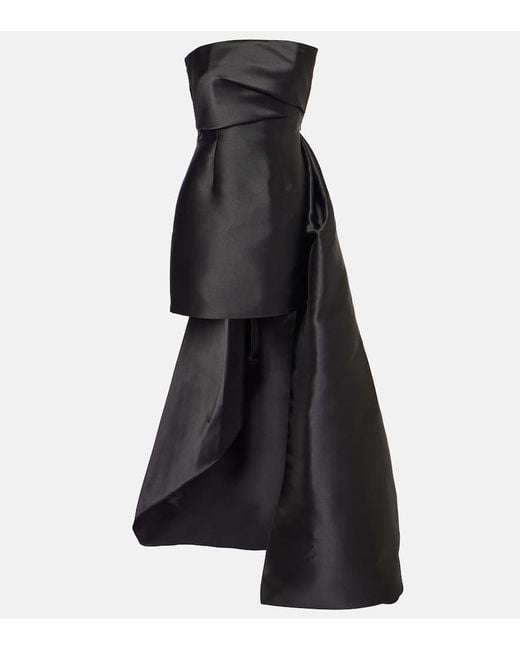 Solace London Black Meyer Satin Minidress