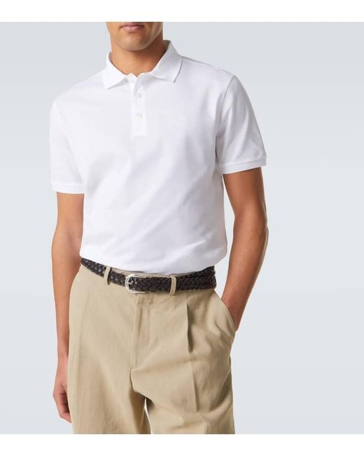 Ralph Lauren White Cotton Pique Polo Shirt for men