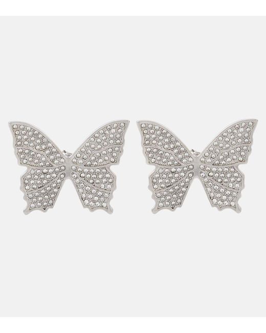 Blumarine White Ohrringe Butterfly mit Kristallen