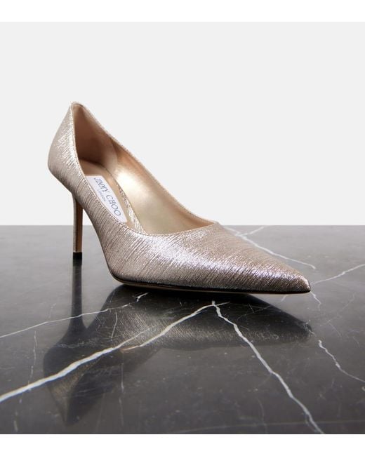 Jimmy Choo White Love 85 Glitter Pumps