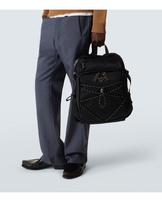 Prada Black Speedrock Re-Nylon Backpack for men