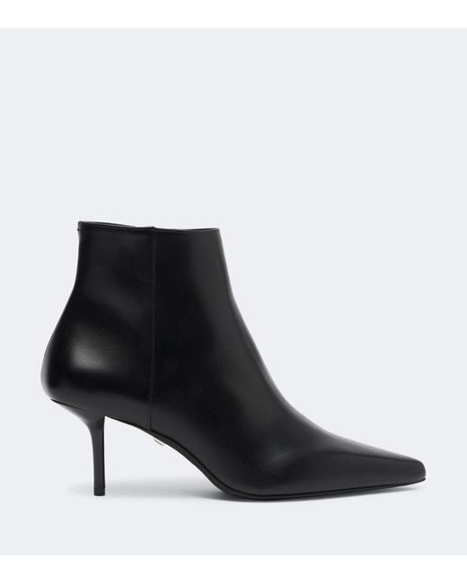 Max Mara Black Leather Ankle Boots
