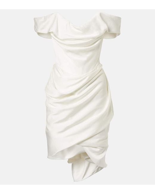 Vivienne Westwood White Nova Cora Off-Shoulder Minidress