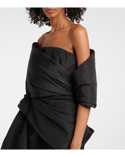 Oscar de la Renta Black Asymmetric Mini Dress