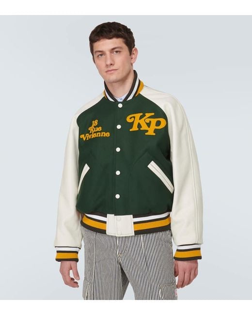 KENZO X Verdy Wool-Blend Varsity Jacket in Green for Men | Lyst