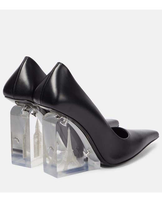 Jimmy Choo Black X Jean Paul Gaultier Leather Wedge Pumps