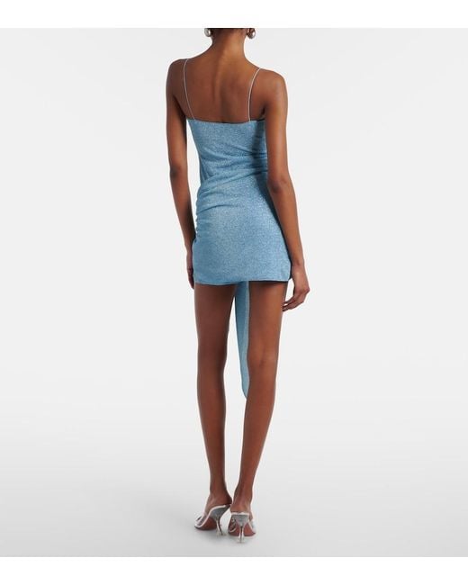 Oseree Blue Lumiere Gathered Minidress
