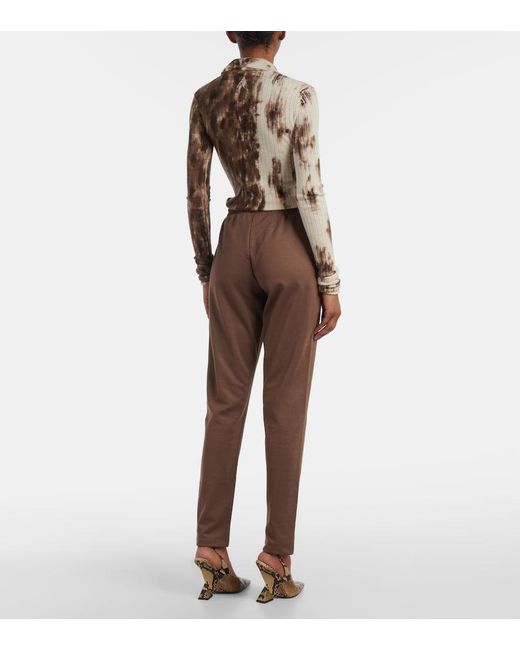 The Attico Brown Logo Cotton-Blend Jersey Sweatpants