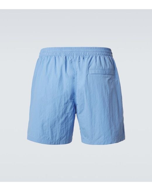 Burberry Blue Check Swim Trunks for men