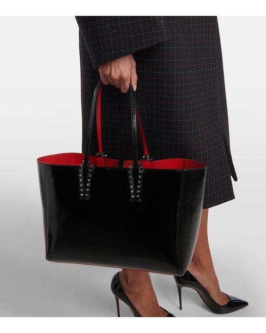 Christian Louboutin Black Tote Cabata Small Aus Lackleder
