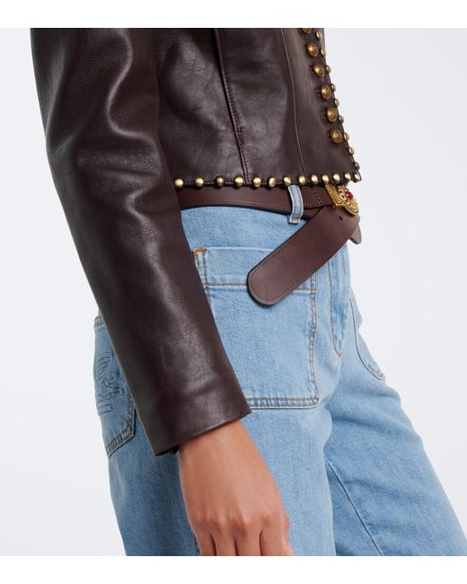 Etro Black Studded Leather Jacket
