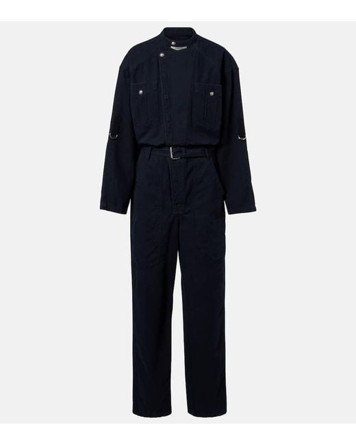 Isabel Marant Blue Nessime Cotton And Linen Jumpsuit