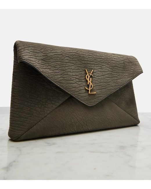 Saint Laurent Black Cassandre Large Leather Pouch