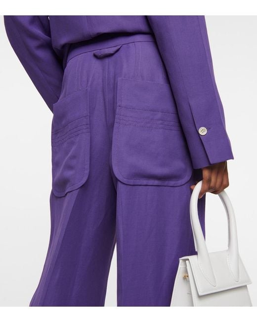 Jacquemus Purple Plidao Wide-Leg Pants