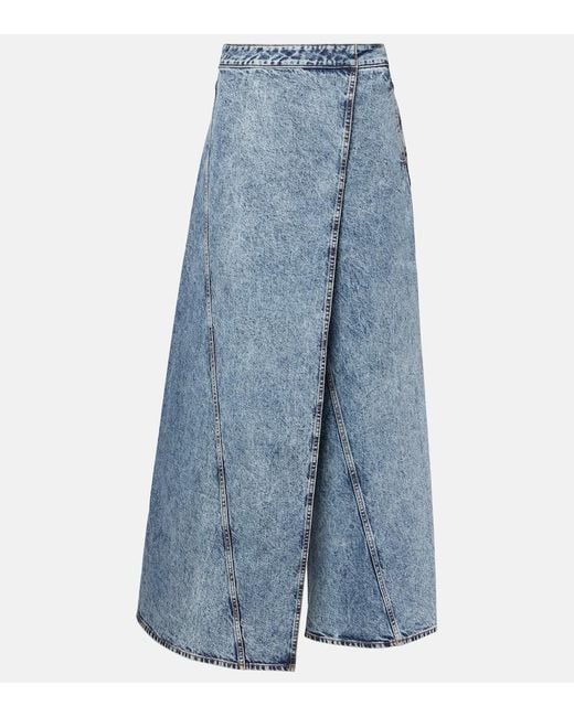 Alaïa Blue Wide-Leg Wrap Jeans